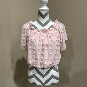 She + Sky pink cropped top